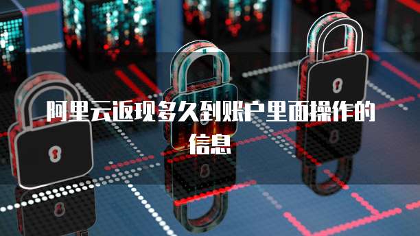 阿里云返现多久到账户里面操作的信息