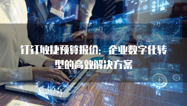 钉钉敏捷预算报价:企业数字化转型的高效解决方案