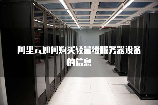 阿里云如何购买轻量级服务器设备的信息