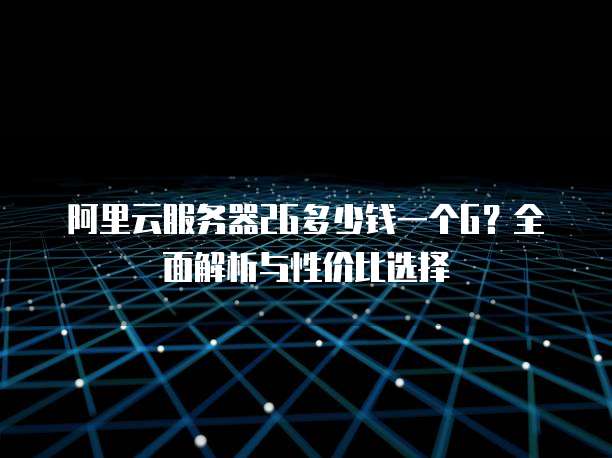 阿里云服务器2G多少钱一个G?全面解析与性价比选择
