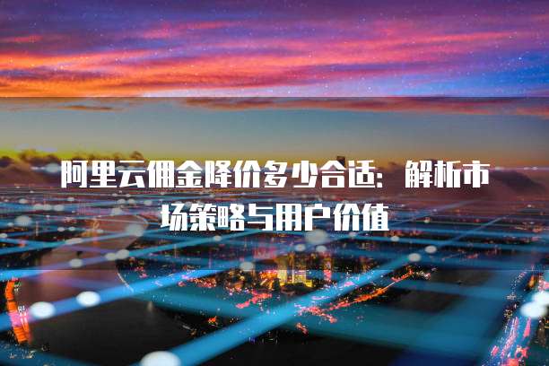 阿里云佣金降价多少合适:解析市场策略与用户价值