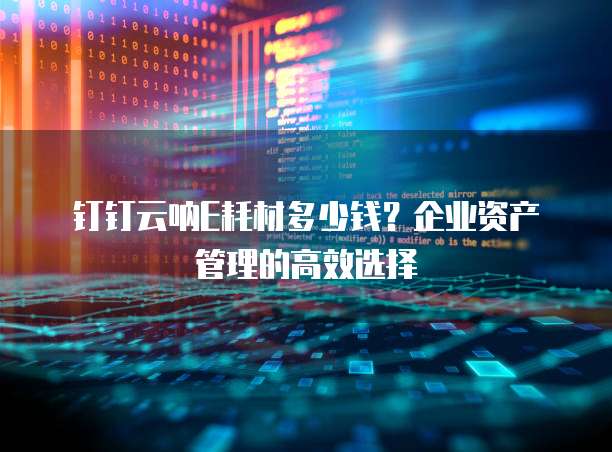 钉钉云呐E耗材多少钱?企业资产管理的高效选择