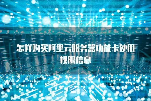 怎样购买阿里云服务器功能卡使用权限信息