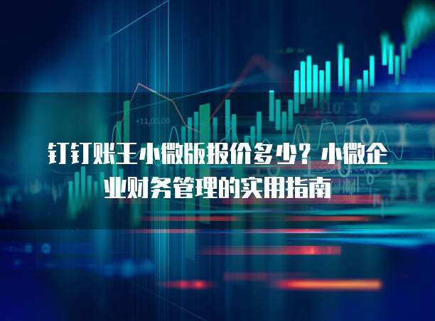 钉钉账王小微版报价多少?小微企业财务管理的实用指南