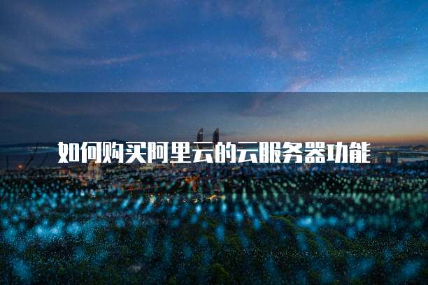 如何购买阿里云的云服务器功能