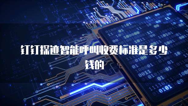 钉钉探迹智能呼叫收费标准是多少钱的