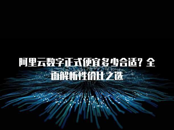 阿里云数字正式便宜多少合适?全面解析性价比之选