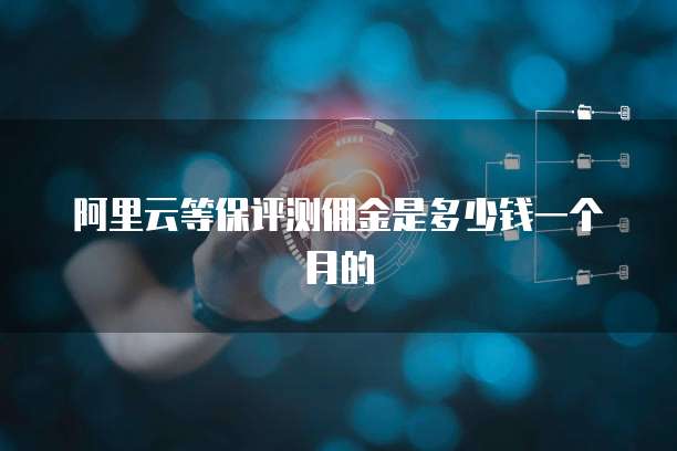 阿里云等保评测佣金是多少钱一个月的