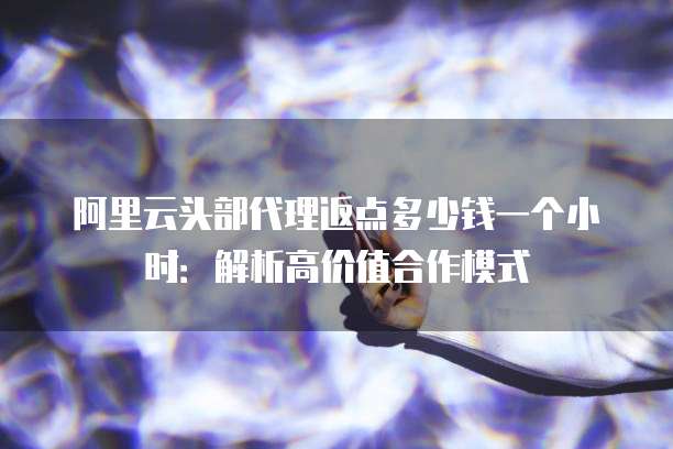 阿里云头部代理返点多少钱一个小时:解析高价值合作模式