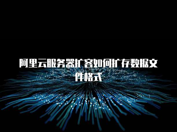 阿里云服务器扩容如何扩存数据文件格式