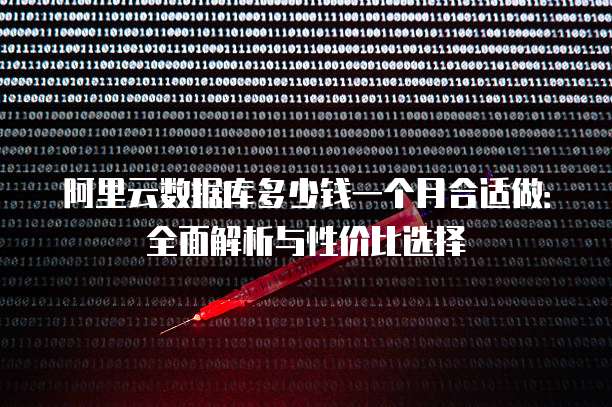 阿里云数据库多少钱一个月合适做:全面解析与性价比选择