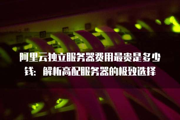 阿里云独立服务器费用最贵是多少钱：解析高配服务器的极致选择