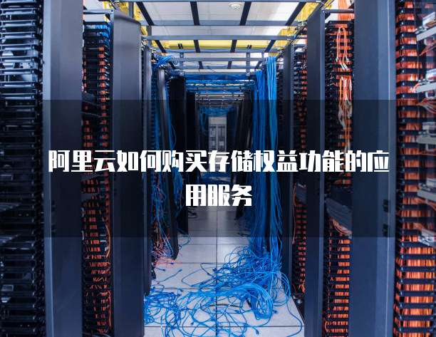 阿里云如何购买存储权益功能的应用服务