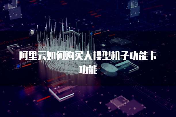 阿里云如何购买大模型机子功能卡功能