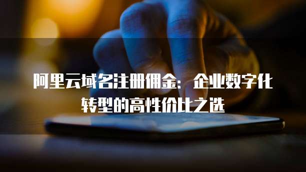阿里云域名注册佣金:企业数字化转型的高性价比之选
