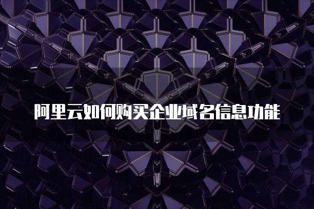 阿里云如何购买企业域名信息功能