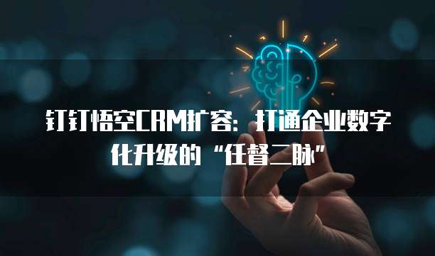 钉钉悟空CRM扩容:打通企业数字化升级的“任督二脉”