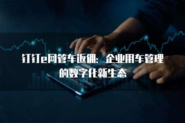 钉钉e网管车返佣:企业用车管理的数字化新生态