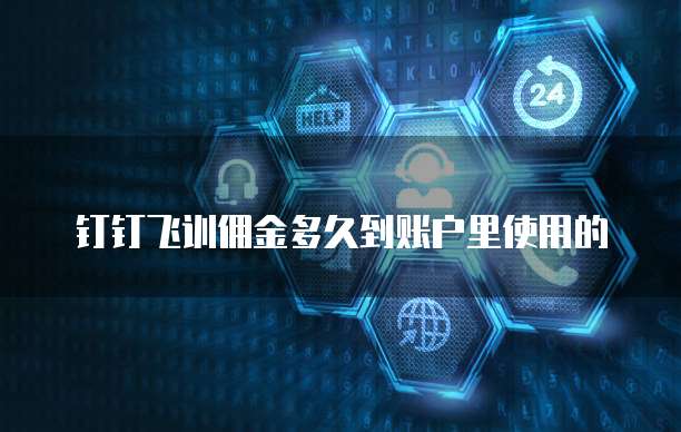 钉钉飞训佣金多久到账户里使用的