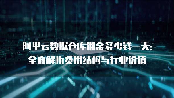 阿里云数据仓库佣金多少钱一天:全面解析费用结构与行业价值