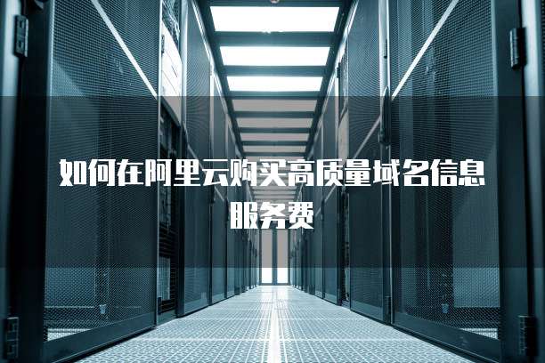 如何在阿里云购买高质量域名信息服务费
