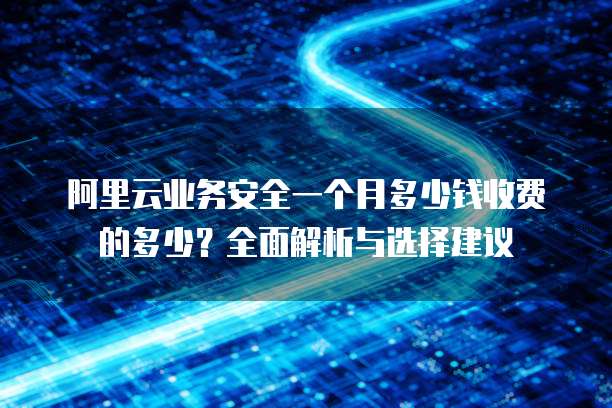 阿里云业务安全一个月多少钱收费的多少?全面解析与选择建议