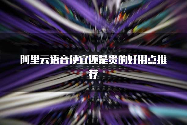 阿里云语音便宜还是贵的好用点推荐