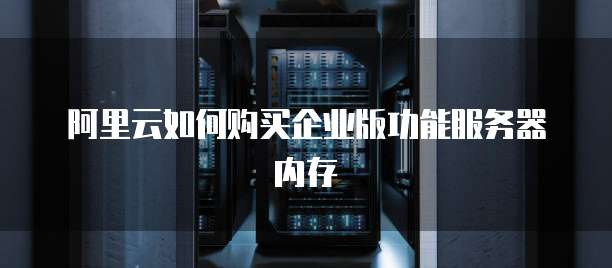 阿里云如何购买企业版功能服务器内存