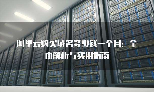阿里云购买域名多少钱一个月:全面解析与实用指南