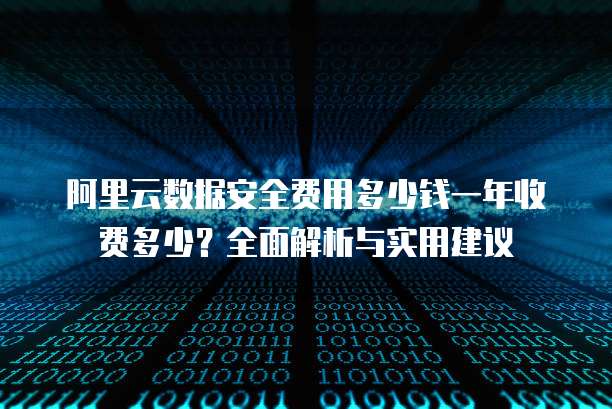 阿里云数据安全费用多少钱一年收费多少?全面解析与实用建议