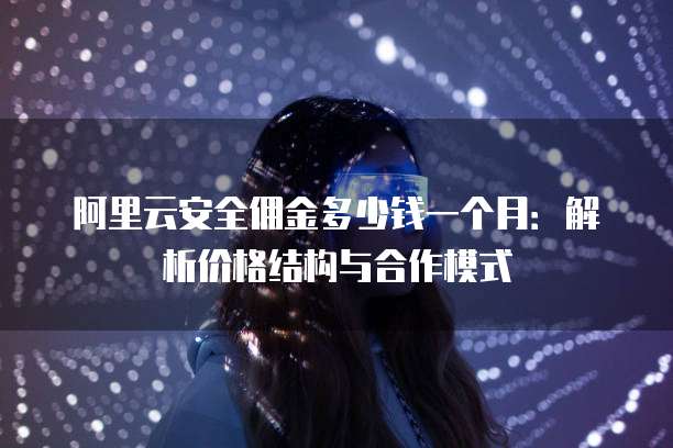 阿里云安全佣金多少钱一个月:解析价格结构与合作模式