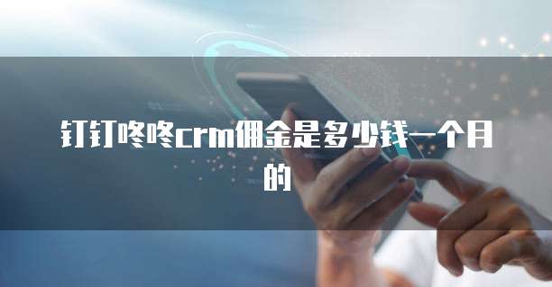 钉钉咚咚crm佣金是多少钱一个月的