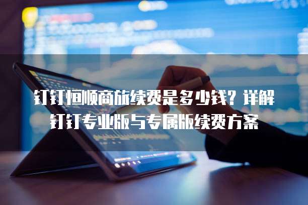 钉钉恒顺商旅续费是多少钱？详解钉钉专业版与专属版续费方案