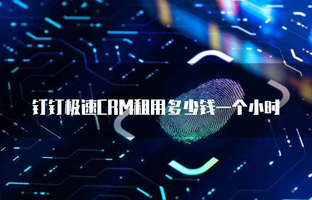 钉钉极速crm租用多少钱一个小时