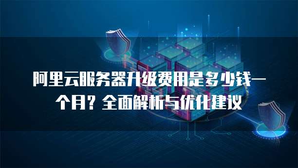 阿里云服务器升级费用是多少钱一个月?全面解析与优化建议