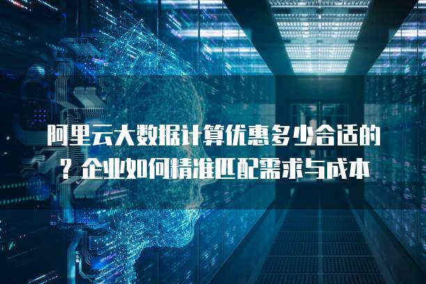 阿里云大数据计算优惠多少合适的？企业如何精准匹配需求与成本