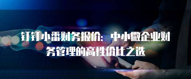 钉钉小番财务报价:中小微企业财务管理的高性价比之选