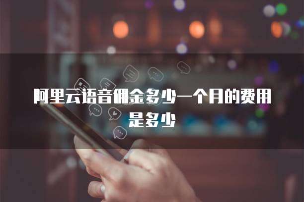 阿里云语音佣金多少一个月的费用是多少