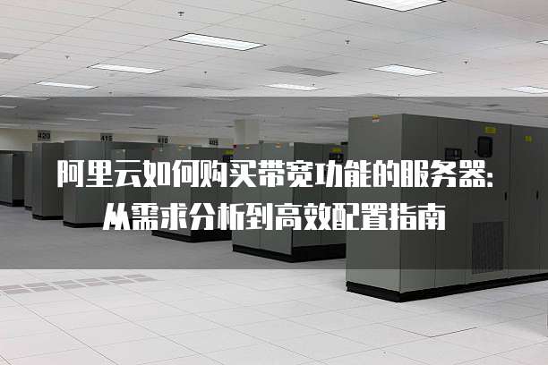 阿里云如何购买带宽功能的服务器：从需求分析到高效配置指南