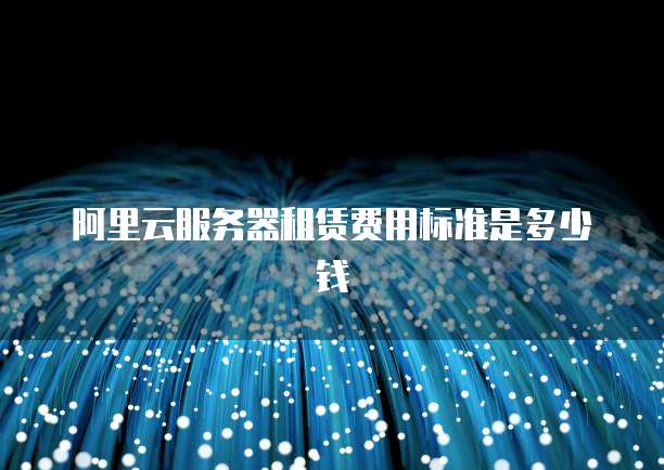 阿里云服务器租赁费用标准是多少钱