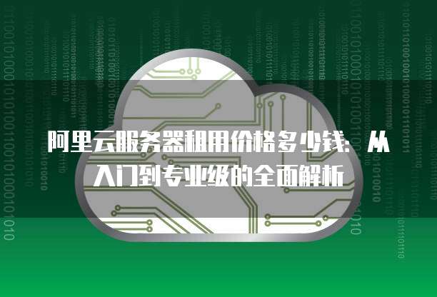 阿里云服务器租用价格多少钱:从入门到专业级的全面解析