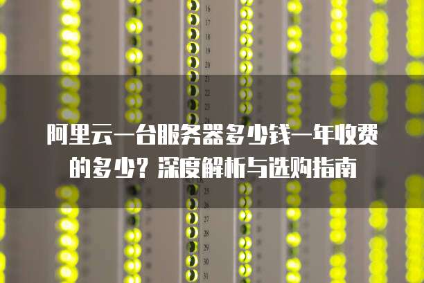 阿里云一台服务器多少钱一年收费的多少?深度解析与选购指南