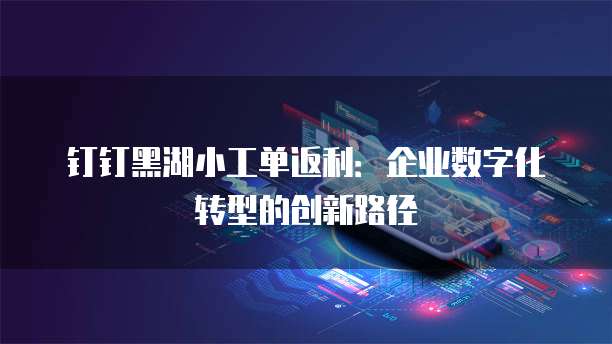 钉钉黑湖小工单返利:企业数字化转型的创新路径