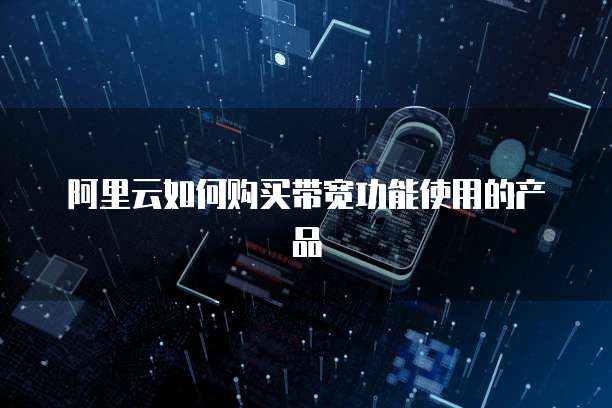 阿里云如何购买带宽功能使用的产品