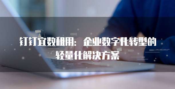 钉钉宜数租用:企业数字化转型的轻量化解决方案