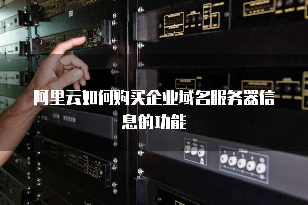 阿里云如何购买企业域名服务器信息的功能