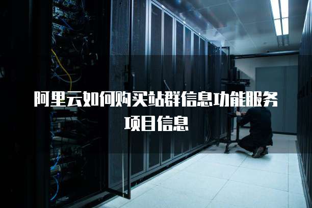 阿里云如何购买站群信息功能服务项目信息