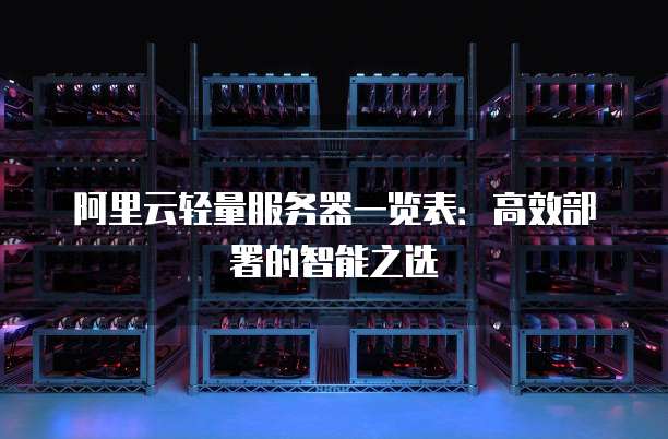 阿里云轻量服务器一览表:高效部署的智能之选