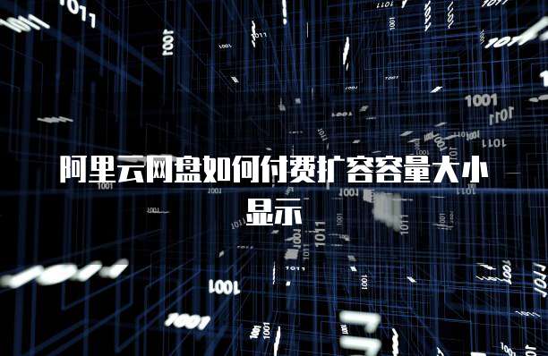 阿里云网盘如何付费扩容容量大小显示