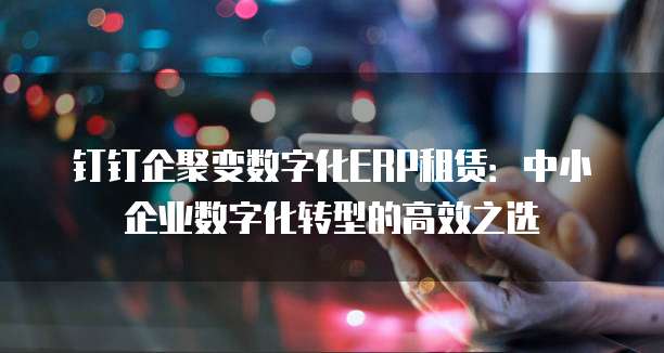 钉钉企聚变数字化ERP租赁:中小企业数字化转型的高效之选